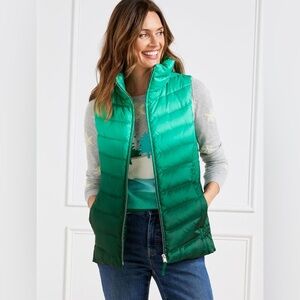 Talbots Highland Green Ombré Down Vest